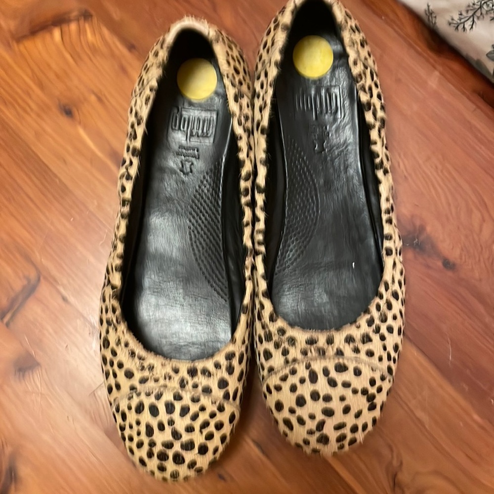 FitFlop F-Pop calf hair leopard print ballerina
